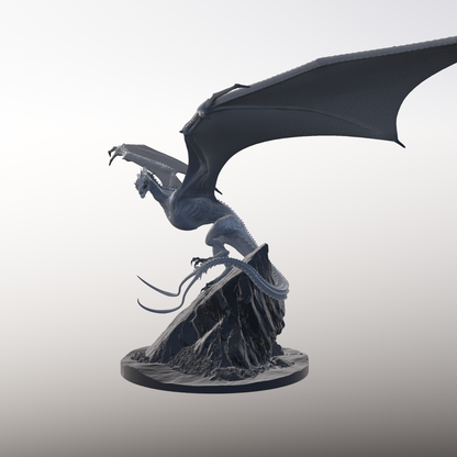 Figurine du dragon sauvage GrisSpectre modele 3D