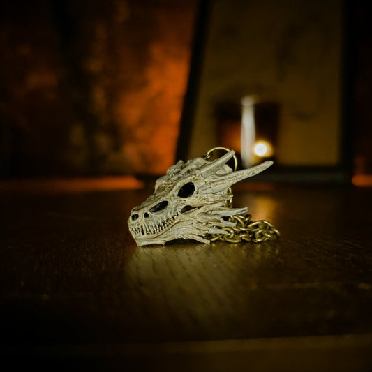 "La furia de bronce"-collar calavera de dragón