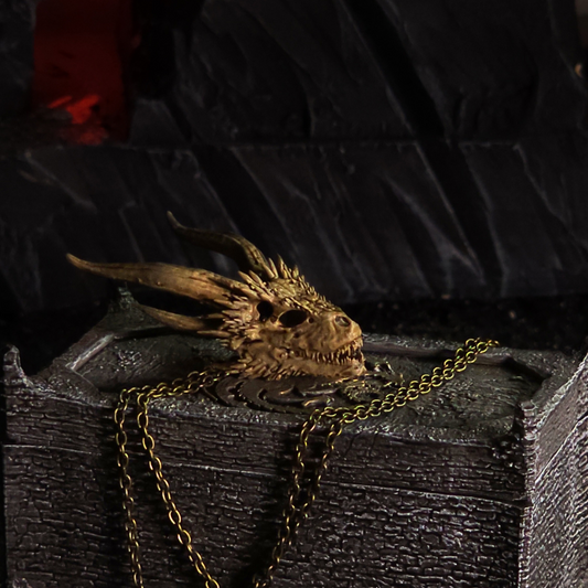 "El último dragón"-collar calavera de dragón