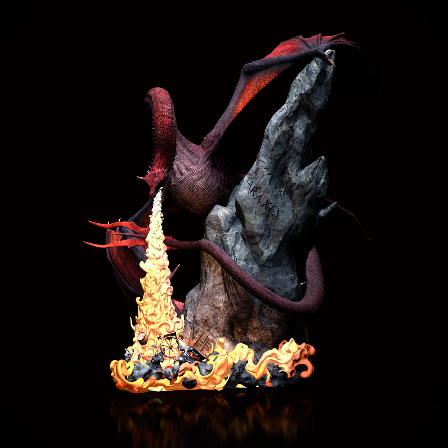 "The blood Wyrm" - Dragon's resin figurine