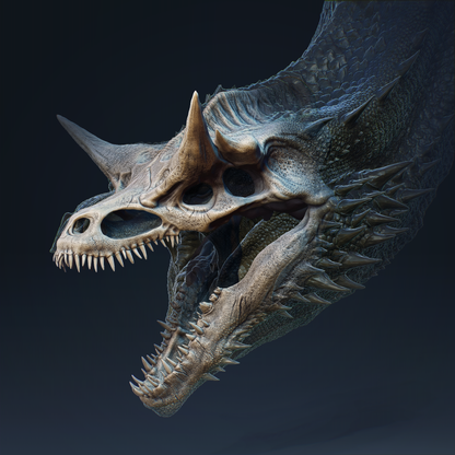 "The blood Wyrm" - Dragon's skull figurine