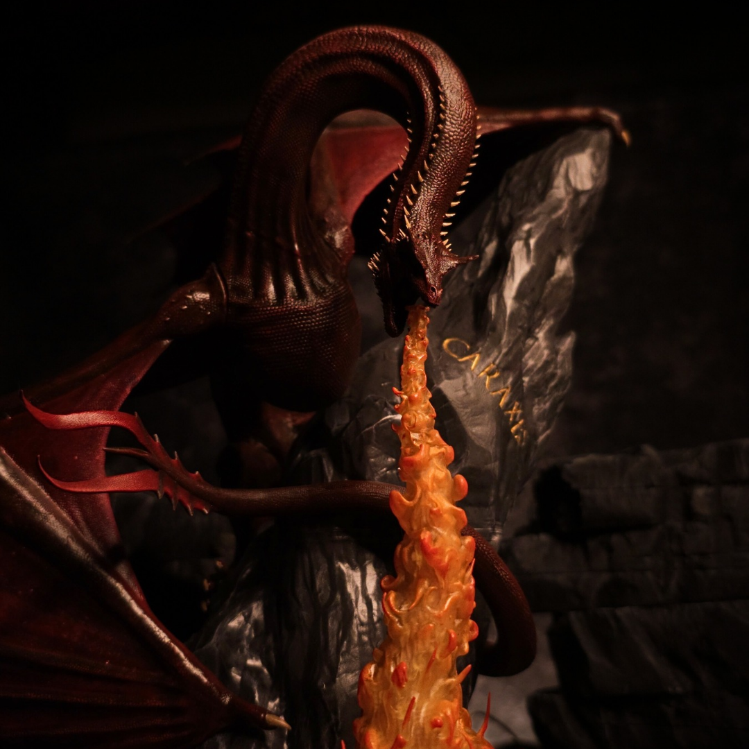 "The blood wyrm" - Figurine dragon rouge